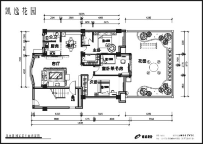 凯逸花园现代简约三房二厅装饰设计