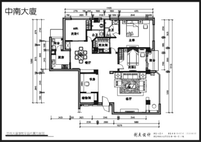 中南大厦现代简约四房二厅家居装修