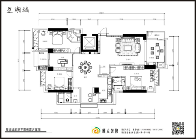 星湖城美式四房二厅装饰项目